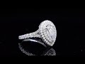 Tiered Double Halo Split Pave Diamond Engagement Ring