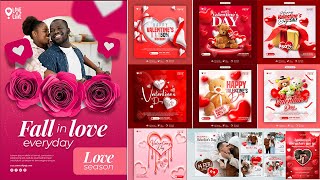 30+ Happy Valentines Day Celebration Social Download In PSD Files |English| |Photoshop Tutorial|