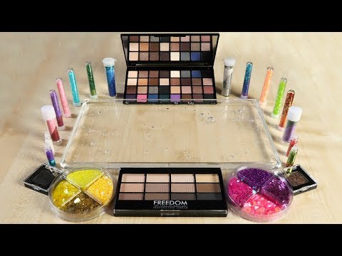 MIXING EYESHADOW AND GLITTER INTO CLEAR SLIME ! Satisfying Slime Video Video