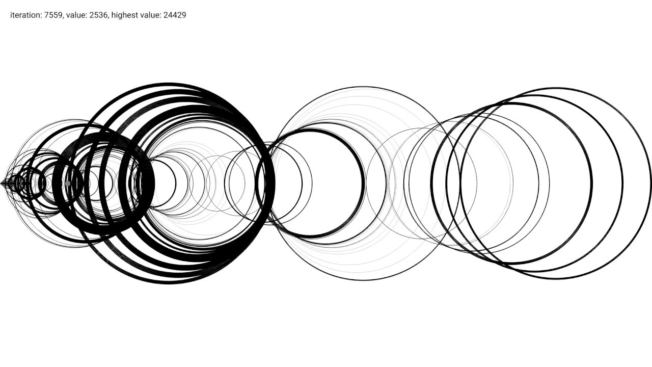 Recamán's Sequence Visualisation, 72k iterations