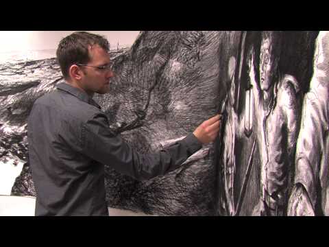 Panorama over Slag om Ieper op 15 meter lang doek (EDE TV Nieuws 24-11-2014)