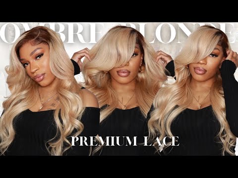 Ombre Blonde Color Chocolate Dipped 13x6 Lace Frontal 24inch