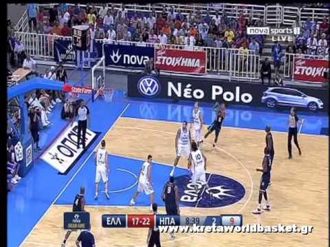 FIBA world championship 2010 Greece - USA  59-87 warm up game Basketball (25-8-10) Highlights