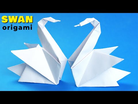 Origami swan. How to make paper swan from A4 without glue