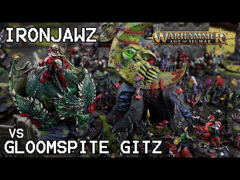 IRONJAWZ (GHB19) vs. GLOOMSPITE GITZ (2000 pts. Warhammer Age of Sigmar Battle Report)