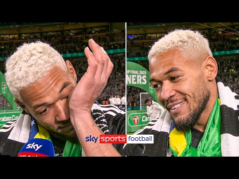 Joelinton in tears after Newcastle Carabao Cup win 🥹 | "I made my family proud" 🤍