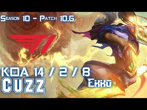 T1 Cuzz EKKO vs KARTHUS Jungle - Patch 10.6 KR Ranked