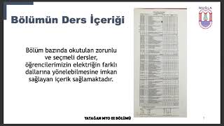 ELEKTRİK ve ENERJİ BÖLÜMÜ TANITIMI