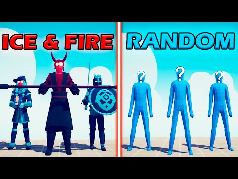 ICE AND FIRE TEAM vs RANDOM WEAPON - Totally Accurate Battle Simulator | TABS