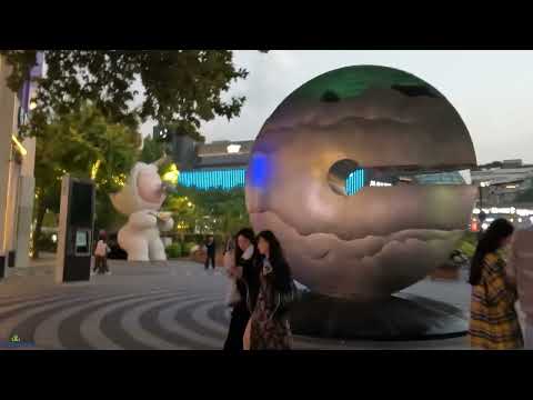 Bloqueio de pedestres em Hangzhou Hubin | Bloqueio de pedestres em Hubin Road | Hangzhou andando | Hangzhou China