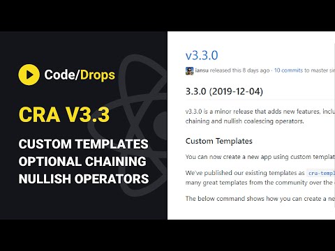 CRA v3.3 com 自定義模板，可選鏈式，更多｜代碼/滴滴 #09 (CRA v3.3 com Custom Templates, Optional Chaining e mais | Code/Drops #09)
