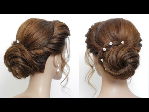 New Low Bun Hairstyle For Girls. Party Updo. Hair...