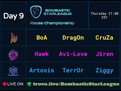 BSL Races Championship - Day 9 - FULL VOD (Artosis playing in team Terran!)