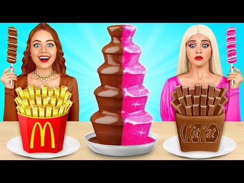 Rich Girl vs Broke Girl Chocolate Fondue Challenge | Funny Battle with Food by RATATA COOL