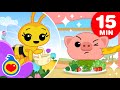Abejita Chiquitita 🐝 Y Más Canciones Infantiles Para Conocer Animales (15 Min) | Plim Plim