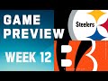 Pittsburgh Steelers vs. Cincinnati Bengals | 2023 Week 12 Game Preview
