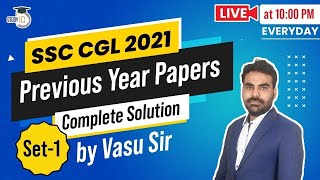 SSC CGL 2021 Maths Preparation - Previous Year Papers Complete Solution by Vasu Sir - Set 1