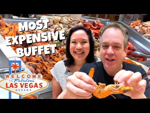 MELHOR BUFFET Las Vegas Tudo o que você puder comer Frutos do mar Bife Buffet de lagosta Buffet de jantar Bacchanal Caesars