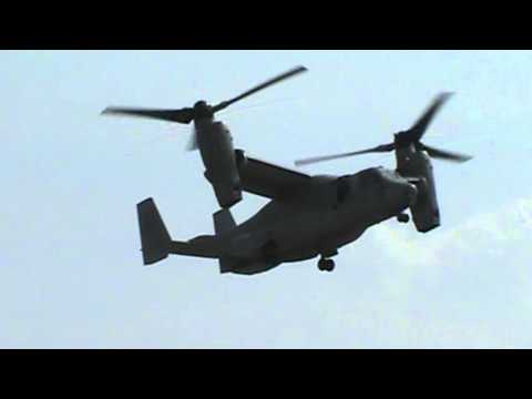 U.S. Marine Corps. V-22 Osprey tilt rotor demo Part 1