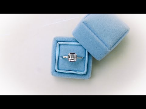 1.25 Carat Asscher Cut Bezel Solitaire Engagement Ring in 14k White Gold | Ada Diamonds