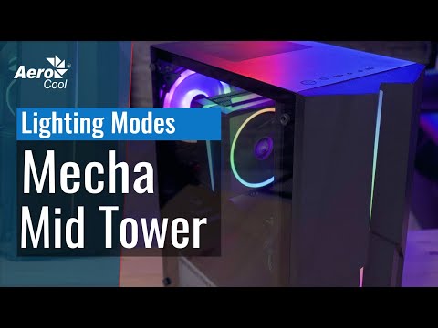 AEROCOOL PGS MECHA-G-BK-v2 ARGB Juodas Mid Tower PC dėklas video