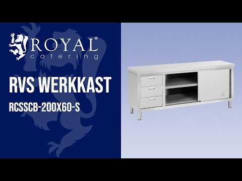 Video - RVS werkkast - ECO - 200 x 60 cm - 600 kg - Royal Catering