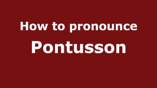 How to pronounce Pontusson