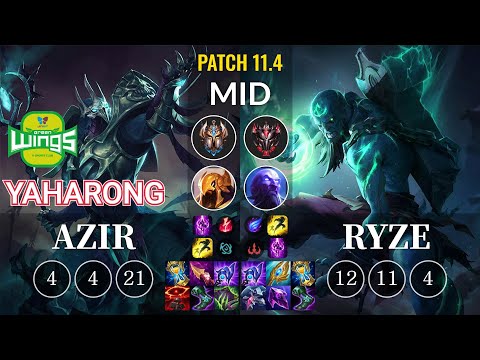 JAG Yaharong Azir vs Ryze Mid - KR Patch 11.4