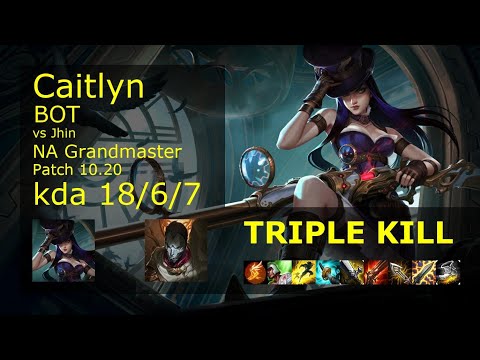 Caitlyn ADC vs Jhin - NA Grandmaster 18/6/7 Patch 10.20 Gameplay