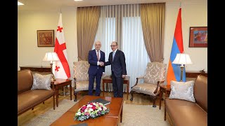 Հայաստանի ԱԳ նախարարի պաշտոնակատար Արա Այվազյանի հանդիպումը Վրաստանի ԱԳ նախարար Դավիդ Զալկալիանիի հետ