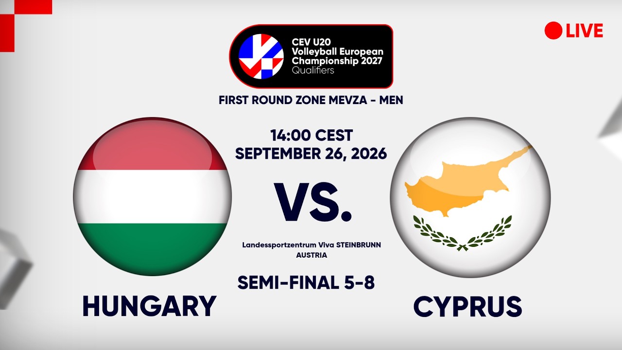 LIVE | HUNGARY vs. CYPRUS  | CEV U20 EuroVolley 2027 Men | Qualifiers