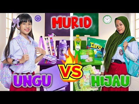 DISTA MURID SERBA UNGU VS MBA AMBAR MURID SERBA HIJAU🤩!! SEMUA WARNANYA BEDA😁 #trending #viralvideo