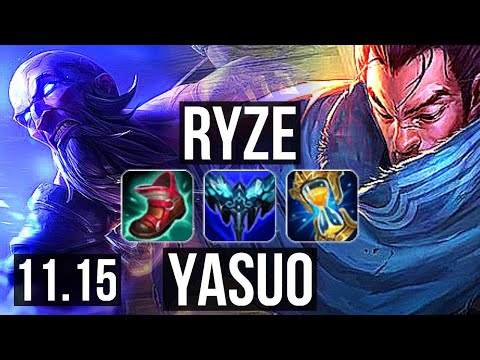 RYZE vs YASUO (MID) | Rank 2 Ryze, Dominating, Rank 26 | BR Challenger | v11.15