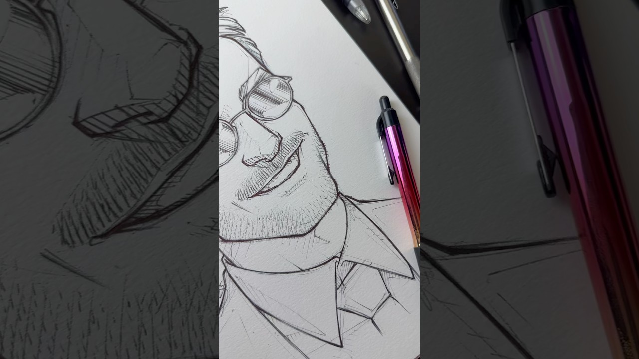 Drawing Matt Murdock from Daredevil Born Again