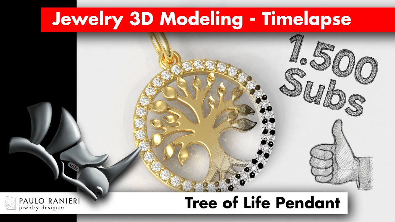 Tree of Life Diamond Pendant 3D Print Model