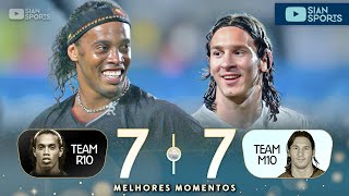 TEVE CANETA, GOL SEM OLHAR PRA BOLA E+ LANCES ABSURDOS NESSE JOGO HISTÓRICO ENTRE RONALDINHO E MESSI