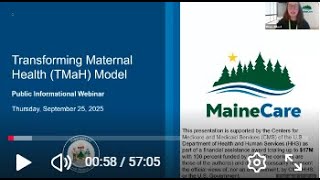 Maine's TMaH Model Public Informational Webinar, September 2025
