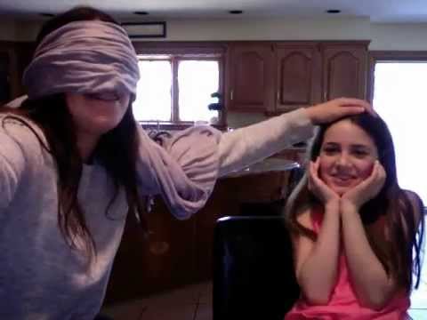 Tiffany and Victoria's blind folded makeup challenge