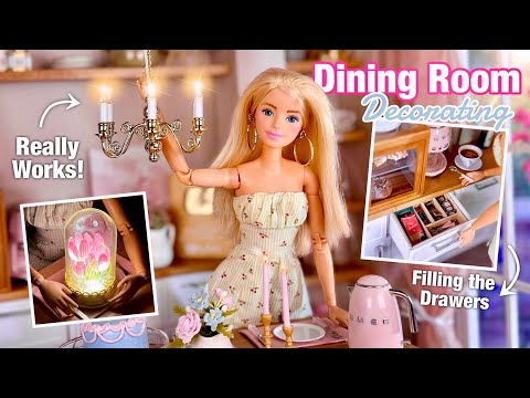 Decorating Emily's NEW Dining Room! Barbie Doll Room Upgrade