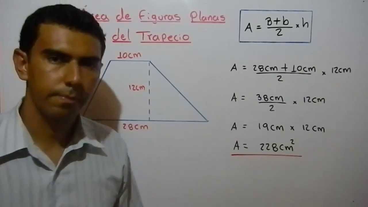 Cómo calcular el área del trapecio. Ejemplo 8