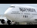 CLOSE UP Iron Maiden S Ed Force One Boeing 747 428 Takeoff Melbourne Airport TF AAK
