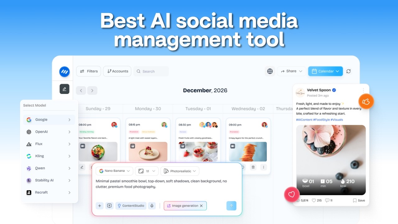 Best AI Social Media Management Tool for Agencies & Brands