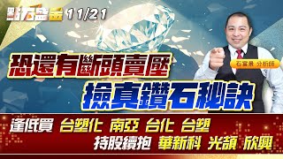 恐還有斷頭賣壓撿真鑽石秘訣逢低買 #台塑化 #南亞 #台化 台塑持股續抱 #華新科 #光頡 #欣興《點石盛金》石富景