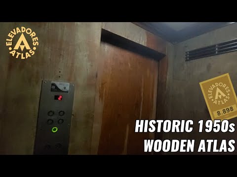 Wooden Cab! INCREDIBLE Vintage 1956 ATLAS Traction Elevator - Hotel Statesman, Downtown - GO, BR