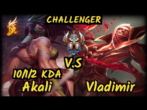KBM Dynquedo (AKALI) vs VLADIMIR - 10/1/2 KDA MID CHALLENGER GAMEPLAY - BR