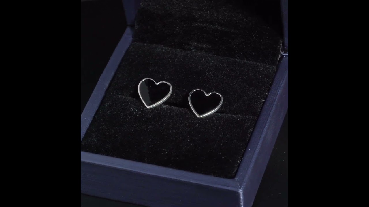 Khuyên tai Bạc ECJ23 Trái tim đá s925 ChariotJewelry