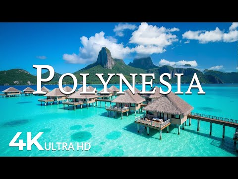 FLYING OVER POLYNESIA (4K UHD) - Peaceful Relaxing Music with Beautiful Nature for Deep Sleep, Yoga