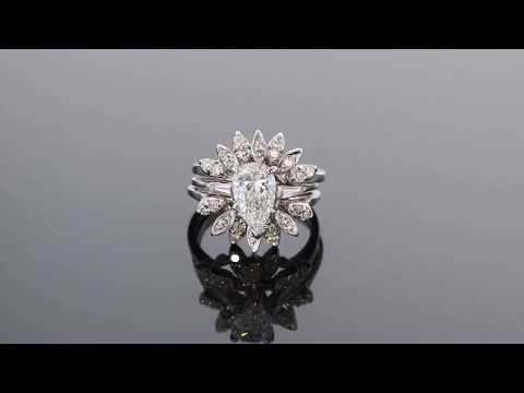 Stunning Pear Shaped Diamond with Ring Enhancers / Ring Guard Ring Stack