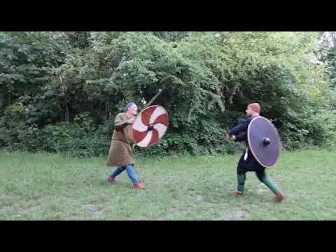 Dane axe against sword and shield.