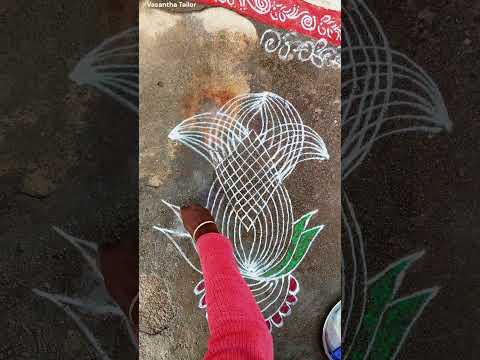 Beautiful new muggu 🌼 Perfect rangoli for every day & festivals 🎉|Vasantha Muggulu